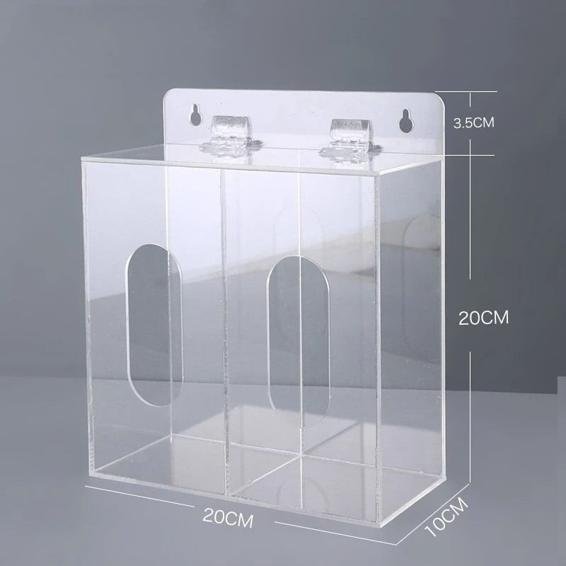 Clear Acrylic Mask Holder And Glove Dispenser Wall Mounted Hygiene Storage Box 2