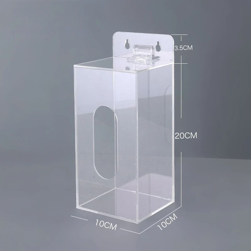 Clear Acrylic Mask Holder And Glove Dispenser Wall Mounted Hygiene Storage Box 1
