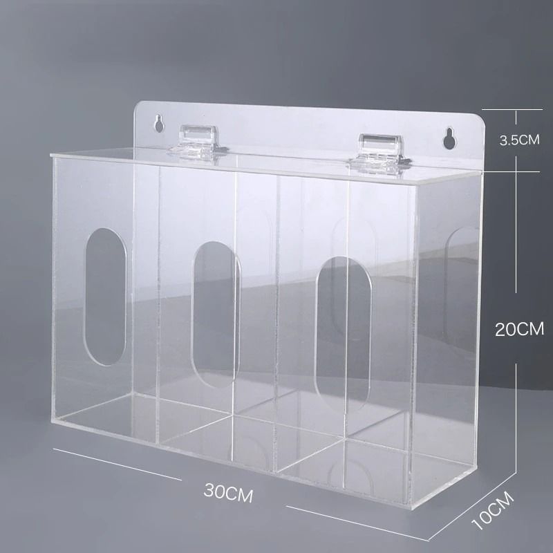 Clear Acrylic Mask Holder And Glove Dispenser Wall Mounted Hygiene Storage Box 3