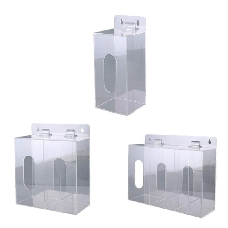 Clear Acrylic Mask Holder And Glove Dispenser Wall Mounted Hygiene Storage Box 0