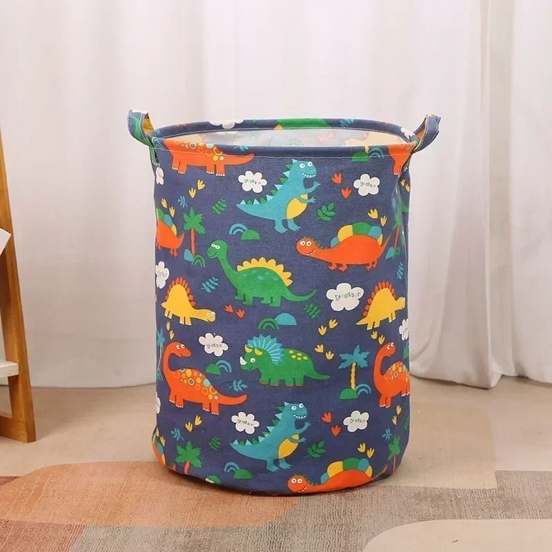 Foldable Cotton Linen Laundry Basket Large Storage Hamper For Clothes And Toys 5