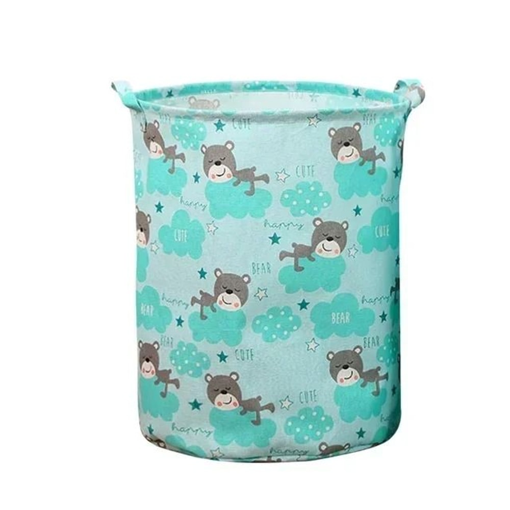 Foldable Cotton Linen Laundry Basket Large Storage Hamper For Clothes And Toys 1