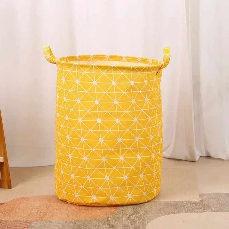 Foldable Cotton Linen Laundry Basket Large Storage Hamper For Clothes And Toys 3