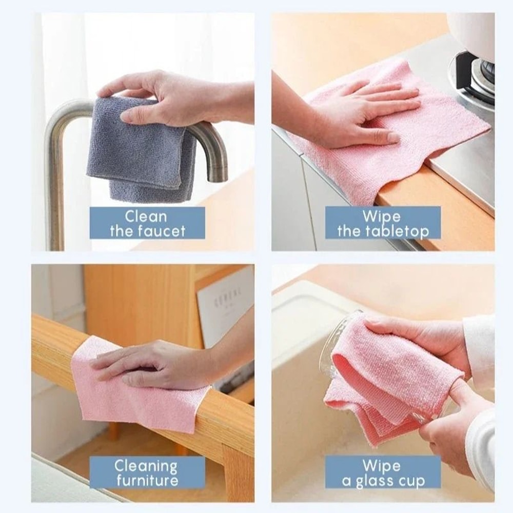 Reusable Microfiber Cleaning Wipe Roll Washable Paper Towel Replacement 20 Sheets 12