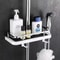 Adjustable Shower Storage Holder No Drilling Bathroom Pole Organizer Shelf 12