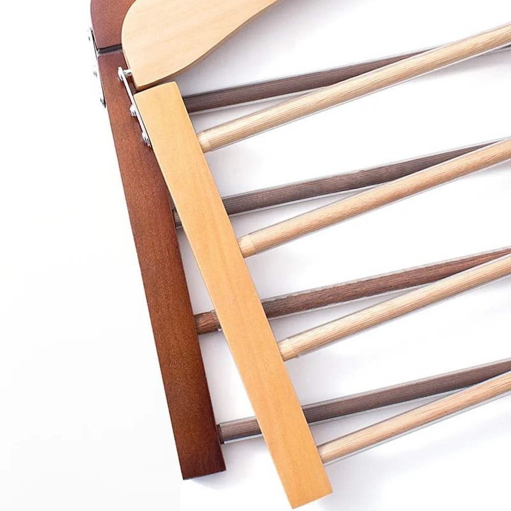 Solid Wood Clothes Drying Rack Multi Function Wooden Wardrobe Storage Rack 4