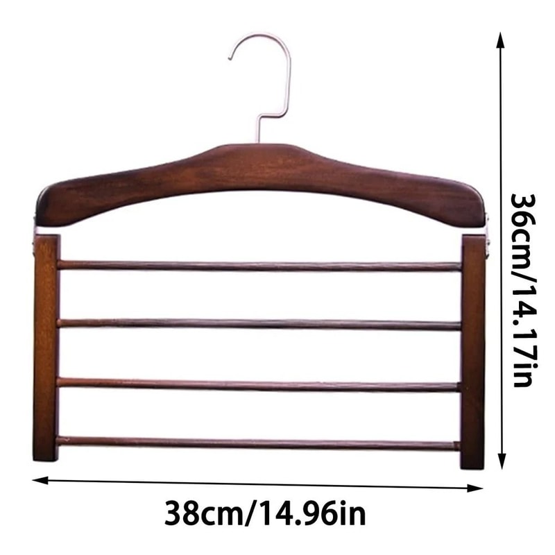 Solid Wood Clothes Drying Rack Multi Function Wooden Wardrobe Storage Rack 3