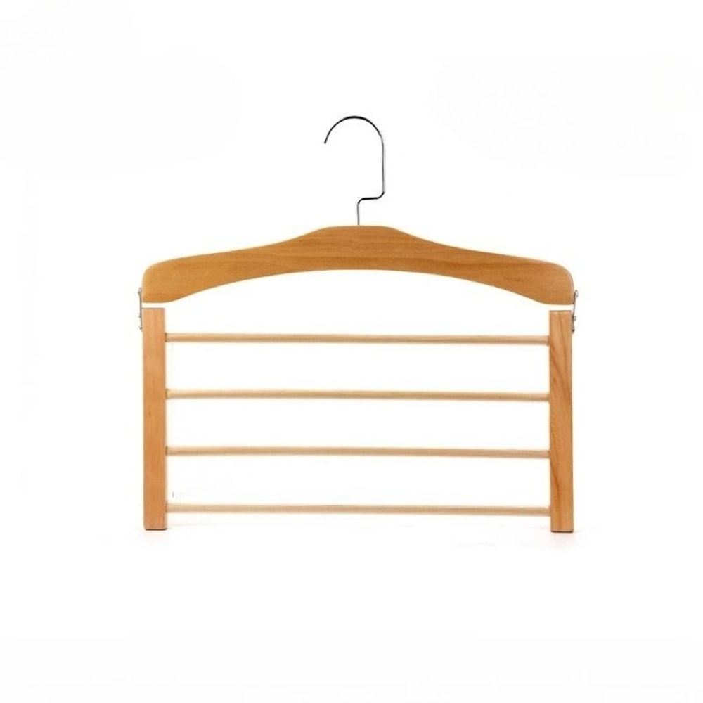 Solid Wood Clothes Drying Rack Multi Function Wooden Wardrobe Storage Rack 2