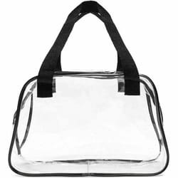 clear stadium approved tote bag transparent pvc handbag for travel and events