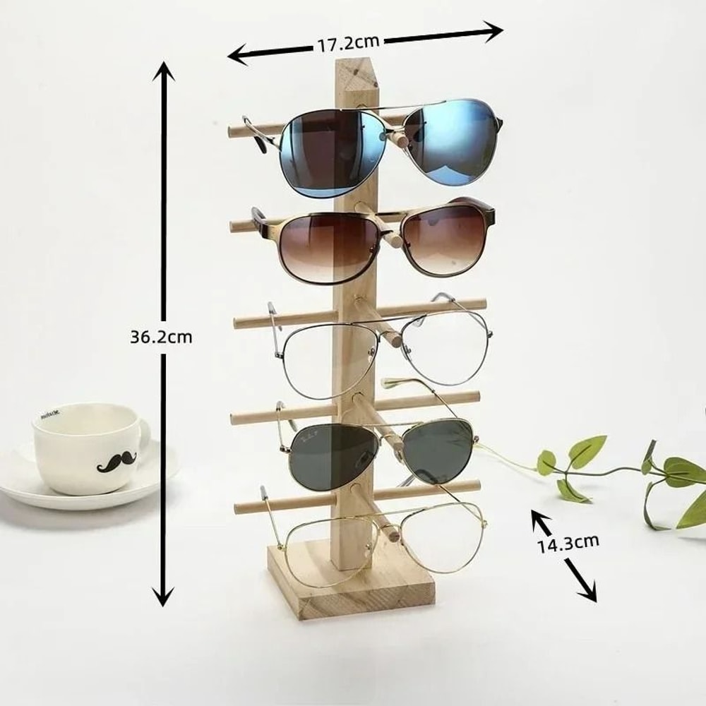 Multi Layer Wood Sunglasses Display Rack Eyeglasses Organizer Stand 3