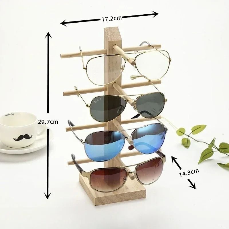 Multi Layer Wood Sunglasses Display Rack Eyeglasses Organizer Stand 2