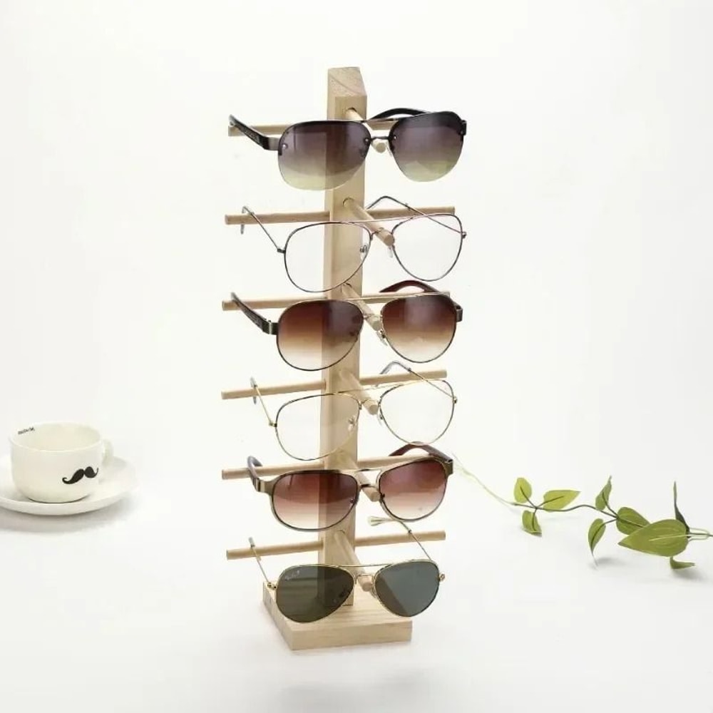 Multi Layer Wood Sunglasses Display Rack Eyeglasses Organizer Stand 7