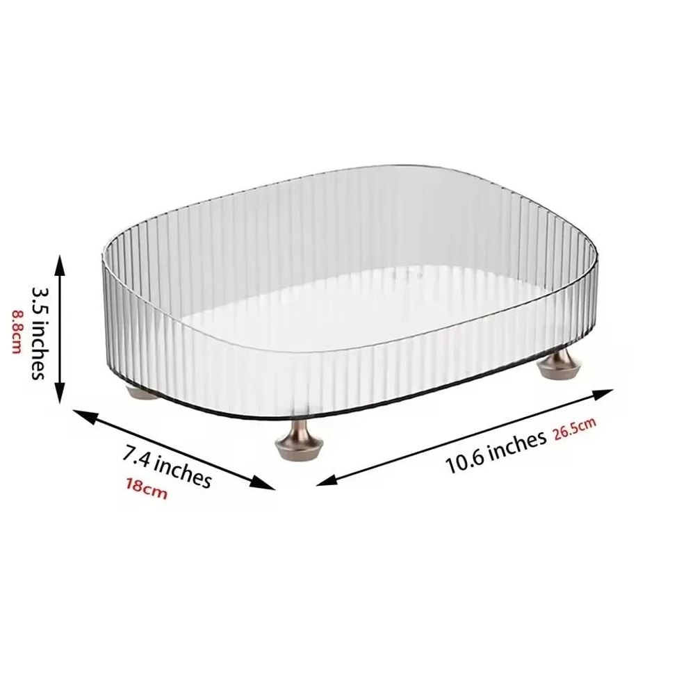 Clear Bathroom Vanity Tray Large Capacity Perfume And Skincare Organizer 4