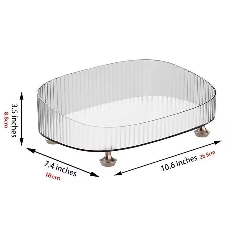 Clear Bathroom Vanity Tray Large Capacity Perfume And Skincare Organizer 4