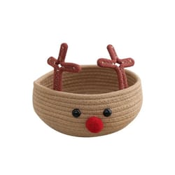 christmas reindeer cotton rope woven storage basket large capacity home organizer