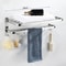 304 Stainless Steel Foldable Bathroom Towel Rack No Punch Storage Holder 3