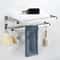 304 Stainless Steel Foldable Bathroom Towel Rack No Punch Storage Holder 2