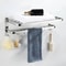 304 Stainless Steel Foldable Bathroom Towel Rack No Punch Storage Holder 2