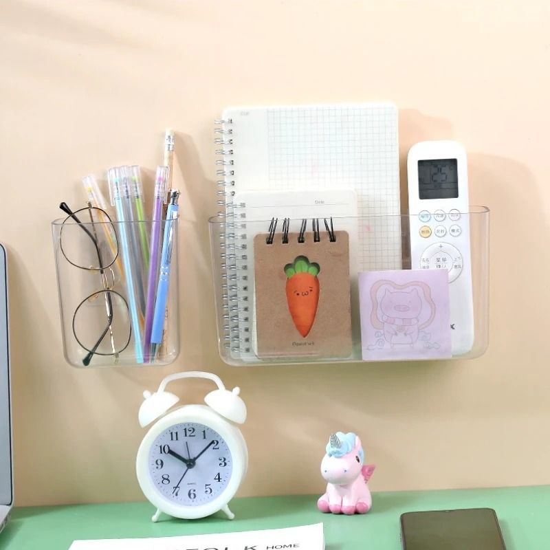 Transparent Wall Mounted Remote Control Holder Bedside Storage Organizer 5