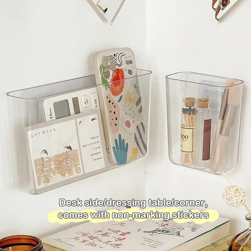 Transparent Wall Mounted Remote Control Holder Bedside Storage Organizer 6