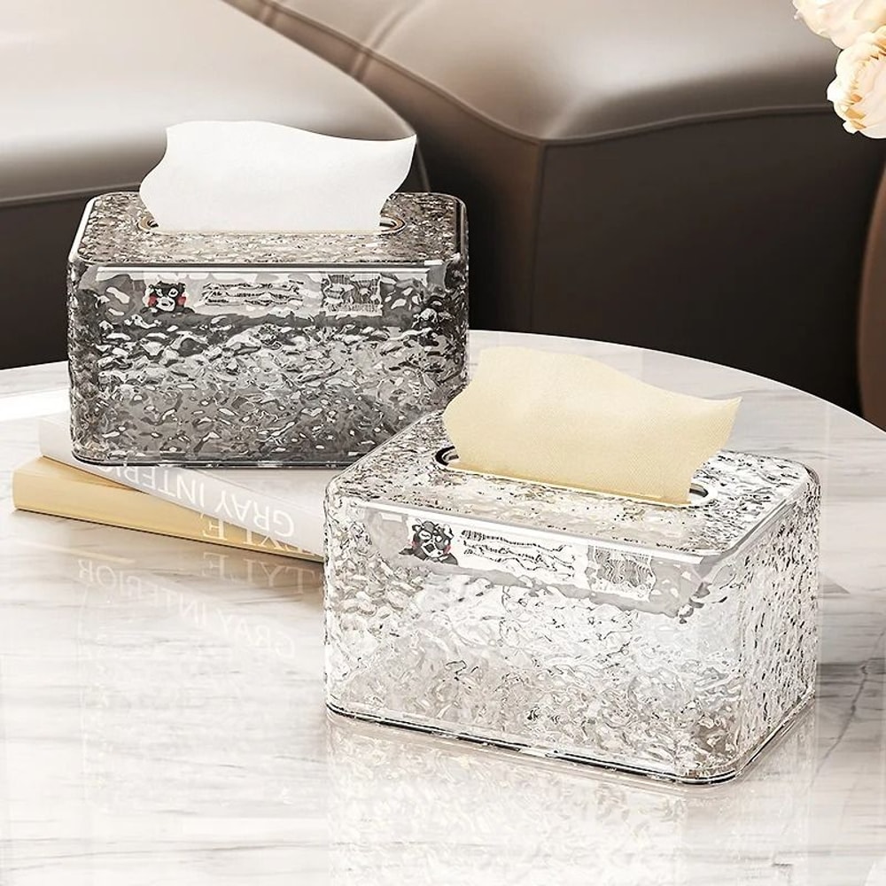 Luxury Desktop Tissue Box Holder Multi Function Paper Organizer For Living Room 7