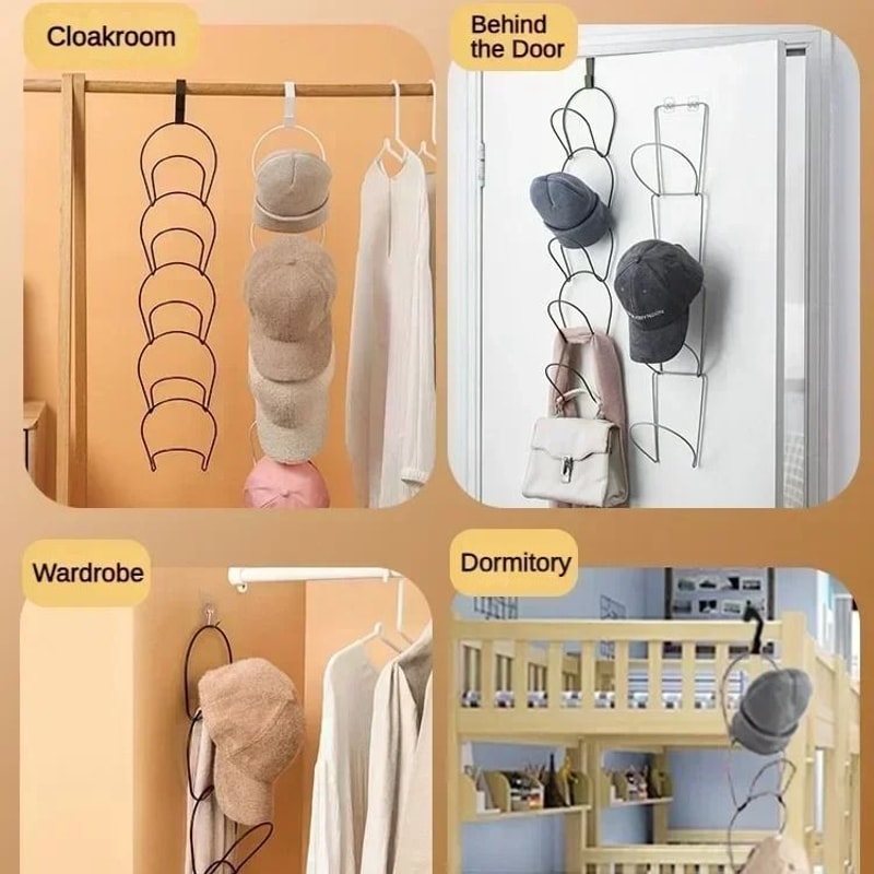 Over Door Storage Rack Closet Door Organizer For Hats Bags And Scarves 5