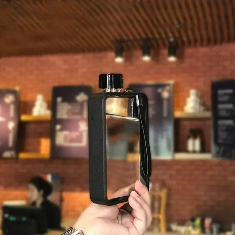 Flat A5 Size Water Bottle Portable Sports And Travel Fitness Bottle 380ML 8