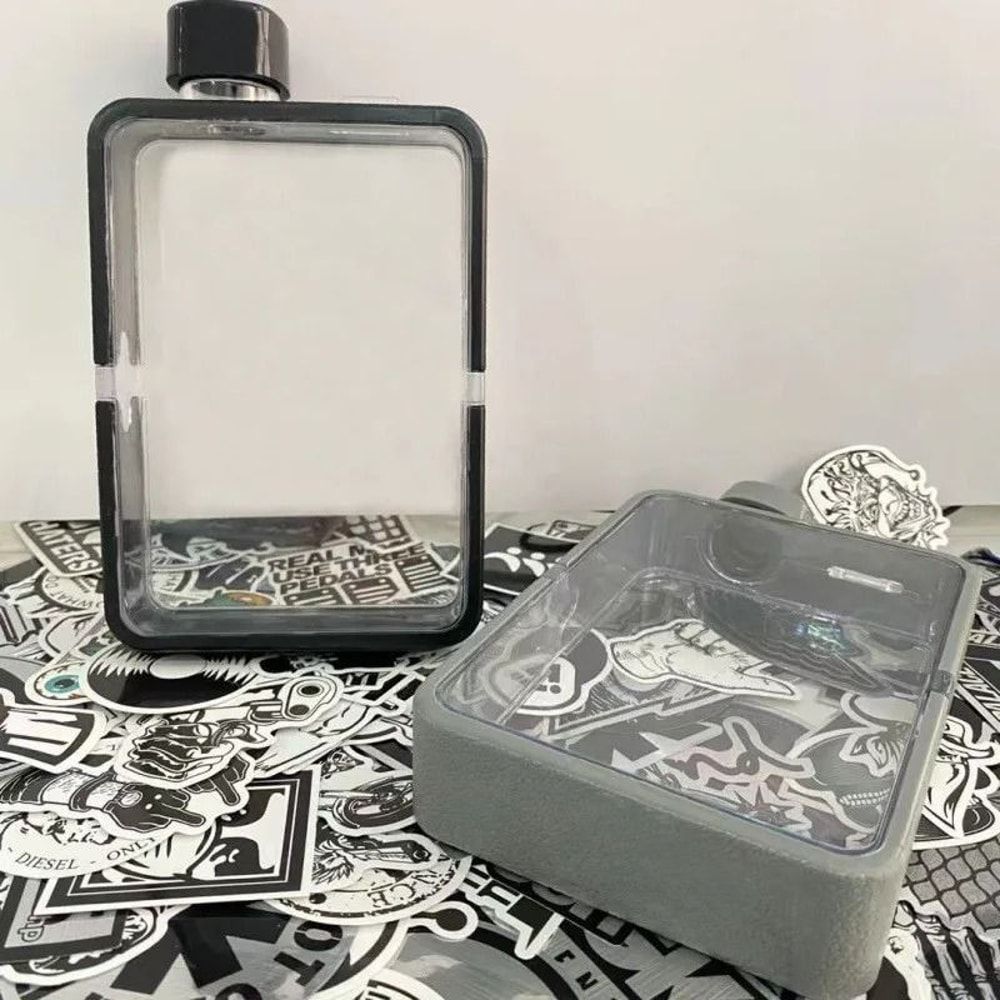 Flat A5 Size Water Bottle Portable Sports And Travel Fitness Bottle 380ML 4