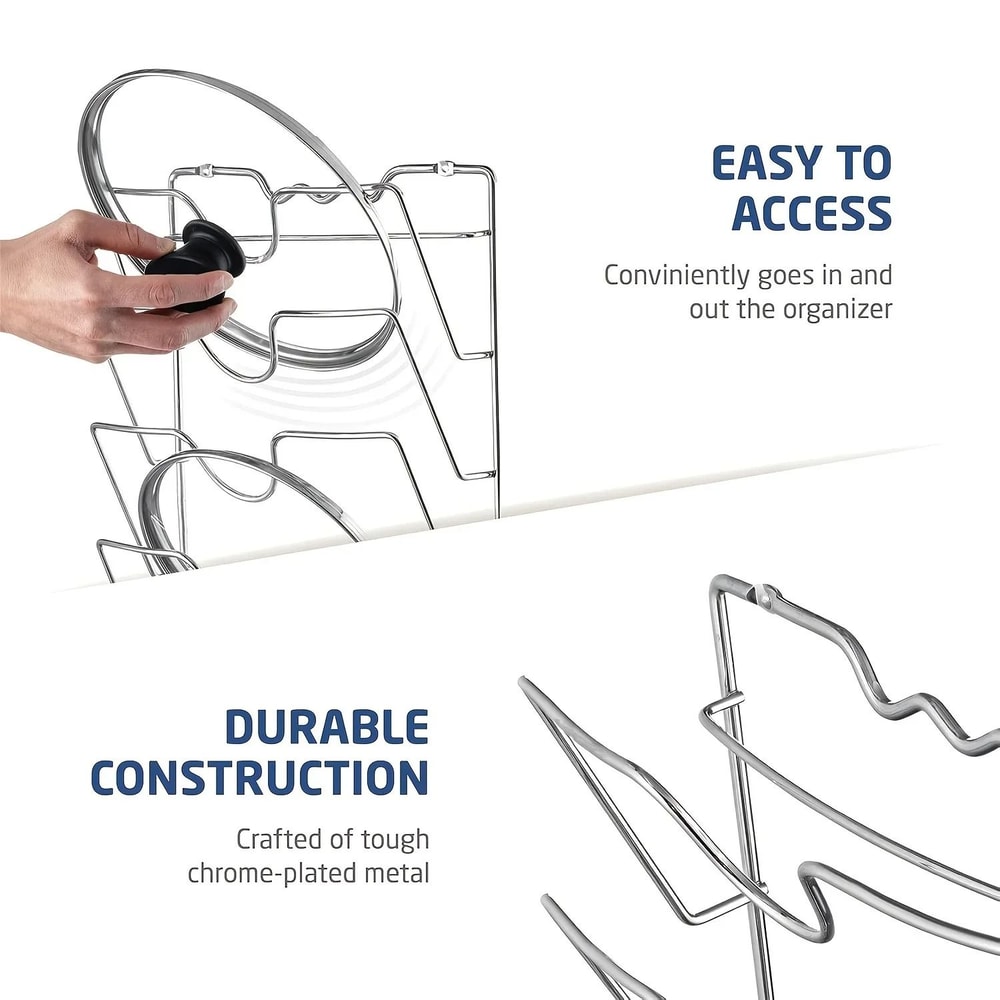 Wall Mounted Metal Pot Rack Multi Layer Kitchen Lid And Utensil Organizer 2