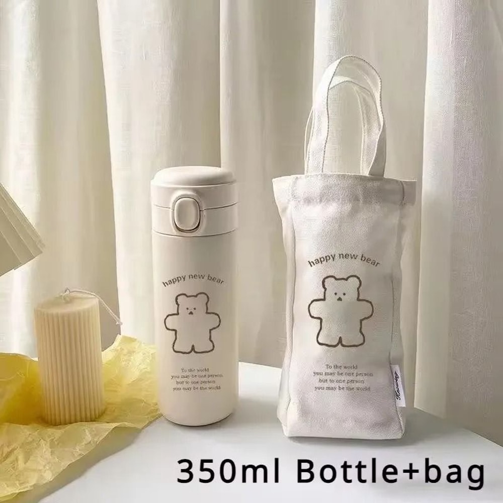 Bear Thermos Travel Cup Vacuum Insulated Portable Sports Water Bottle 450ML 2