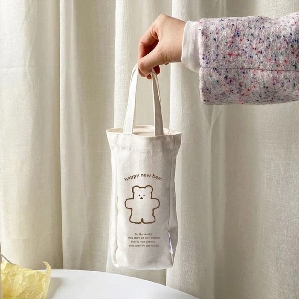 Bear Thermos Travel Cup Vacuum Insulated Portable Sports Water Bottle 450ML 5