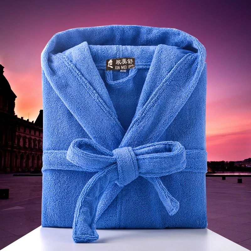 Mens Hooded Cotton Terry Bathrobe Long Towel Robe For Big And Tall 1