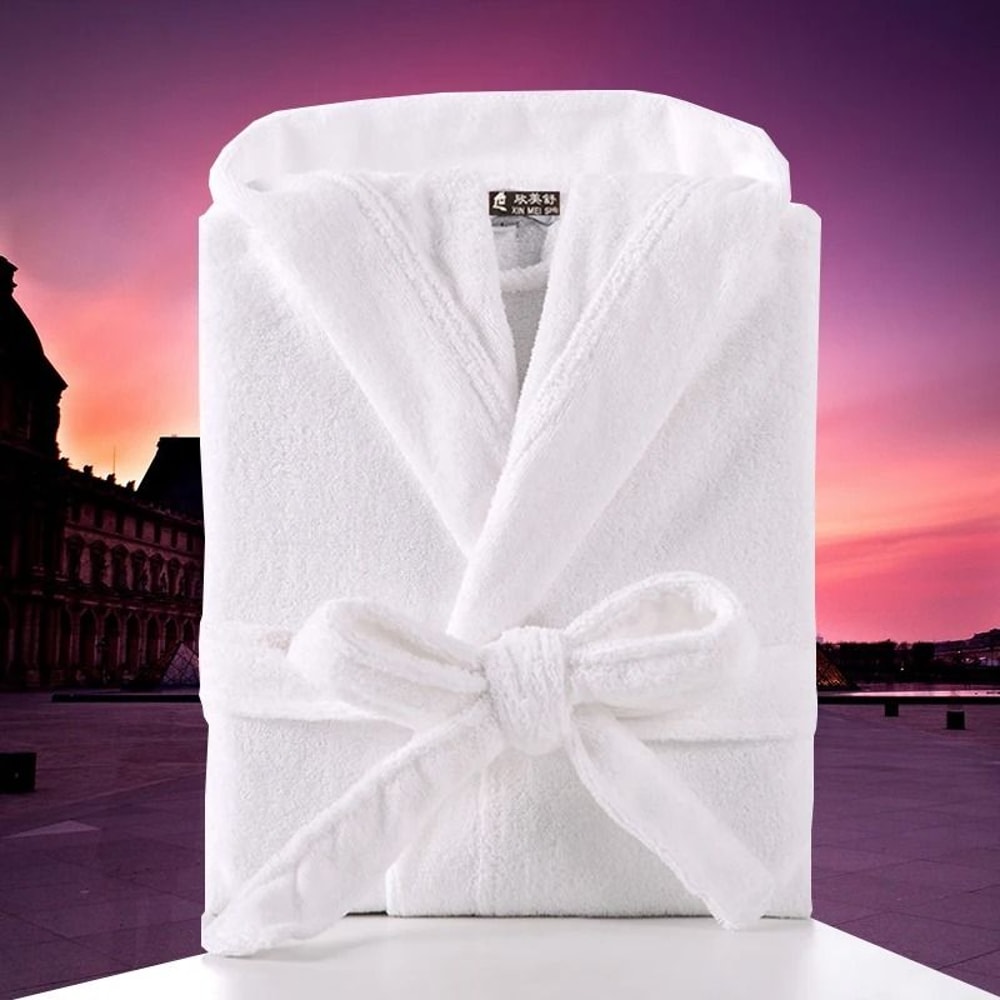 Mens Hooded Cotton Terry Bathrobe Long Towel Robe For Big And Tall 2