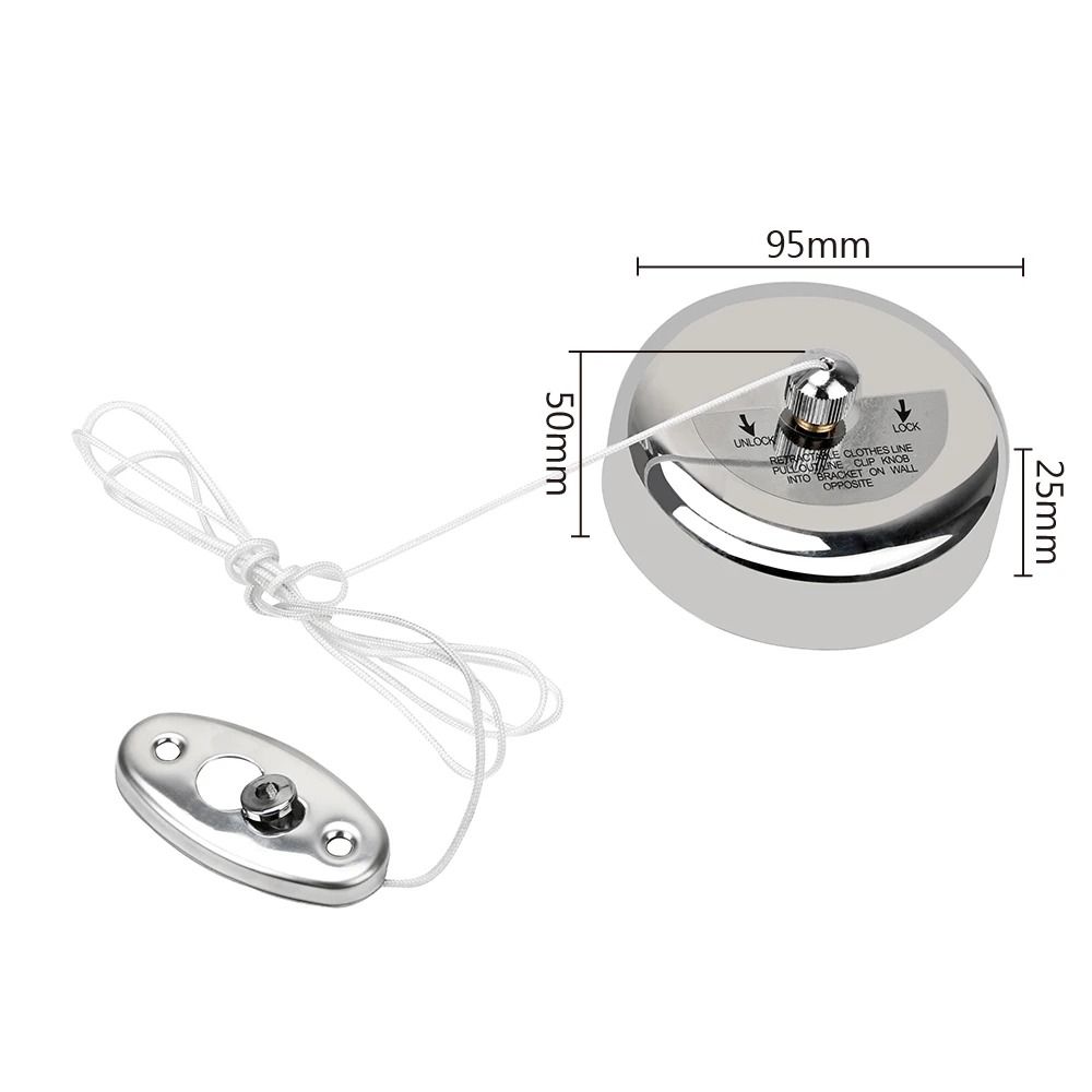 Retractable Clothesline Stainless Steel Wall Mounted Laundry Drying Rope 1