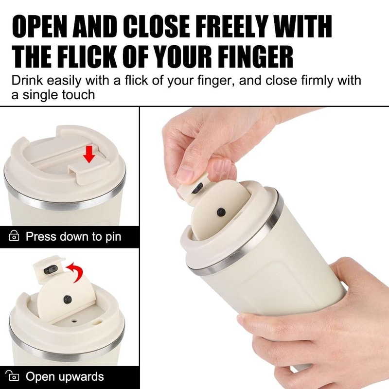 Stainless Steel Travel Thermos Mug Leak Proof Double Wall Coffee Cup 380 ML 510 ML 10