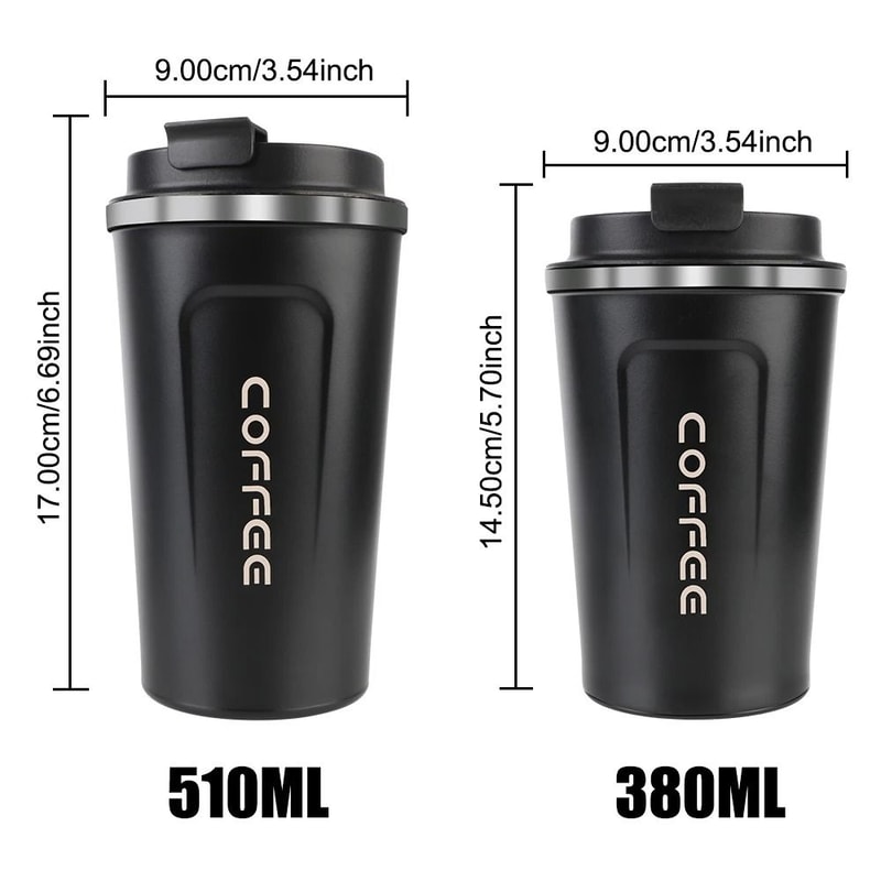 Stainless Steel Travel Thermos Mug Leak Proof Double Wall Coffee Cup 380 ML 510 ML 13