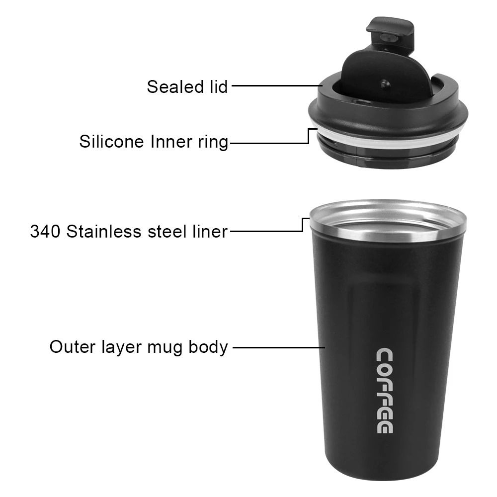 Stainless Steel Travel Thermos Mug Leak Proof Double Wall Coffee Cup 380 ML 510 ML 9