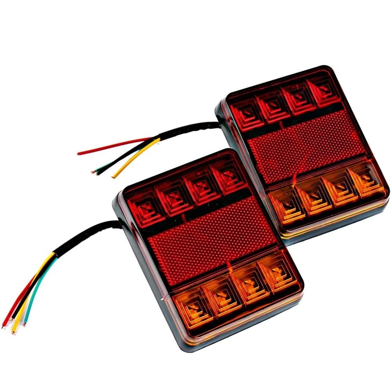 12V LED Rear Tail Light Set For Trailer Truck Boat Waterproof Warning Lamps 5