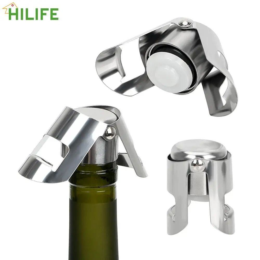 Stainless Steel Wine Bottle Stopper Reusable Sealing Cork For Champagne And Beer 4