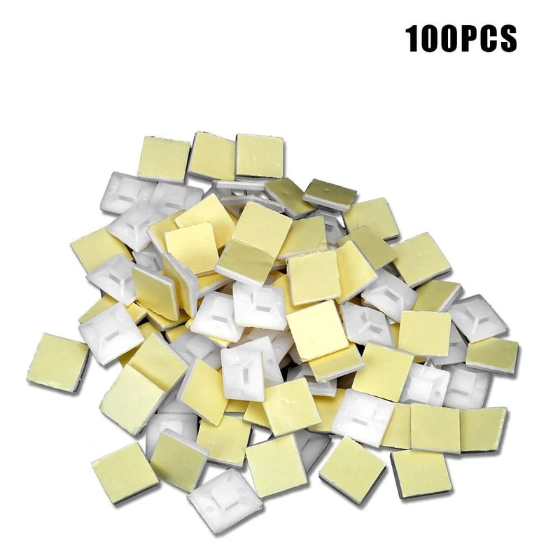Self Adhesive Cable Tie Mount Base Set 100 PCS Wire Holder Clips For Wall And Desk 0
