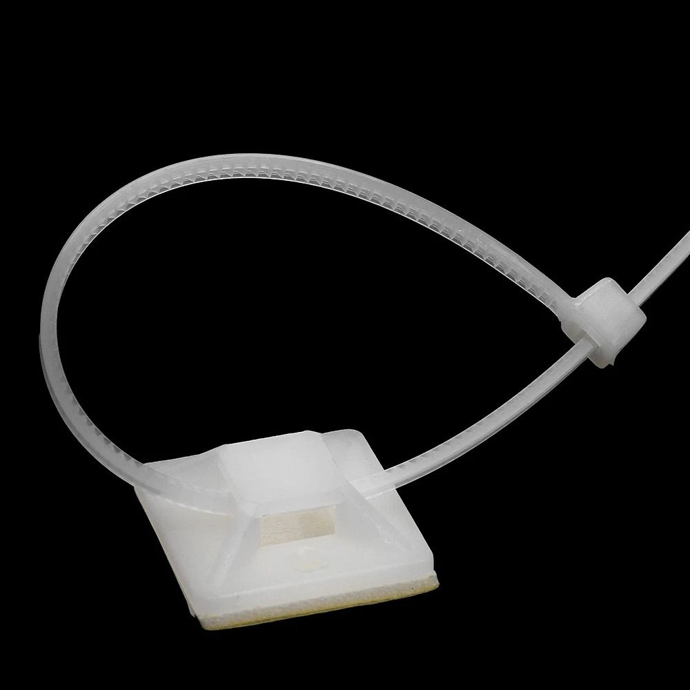 Self Adhesive Cable Tie Mount Base Set 100 PCS Wire Holder Clips For Wall And Desk 5