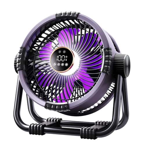 Rechargeable Camping Fan with Light 20000mAh Portable Tent Ceiling Fan with Hook