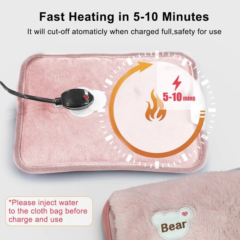 Rechargeable Electric Hand Warmer Soft Hot Water Bag For Fast Winter Heating 6