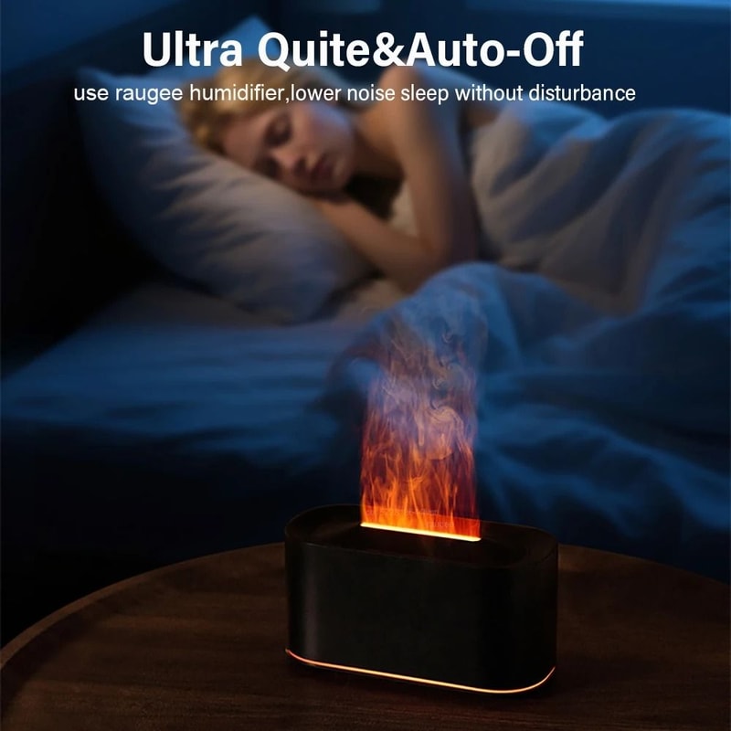 Flame Effect Aroma Humidifier Essential Oil Diffuser With LED Night Light 4