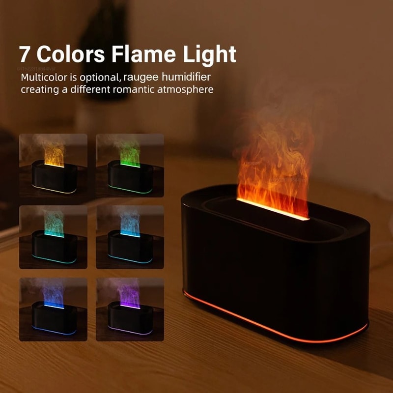 Flame Effect Aroma Humidifier Essential Oil Diffuser With LED Night Light 8