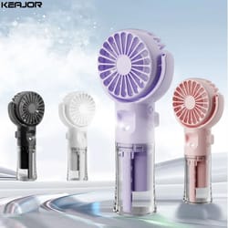 portable water mist fan usb rechargeable handheld cooling fan with neck strap