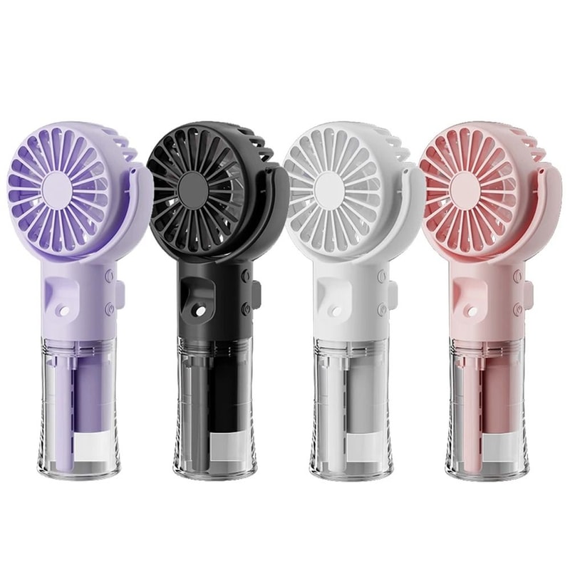 Portable Water Mist Fan USB Rechargeable Handheld Cooling Fan With Neck Strap 7