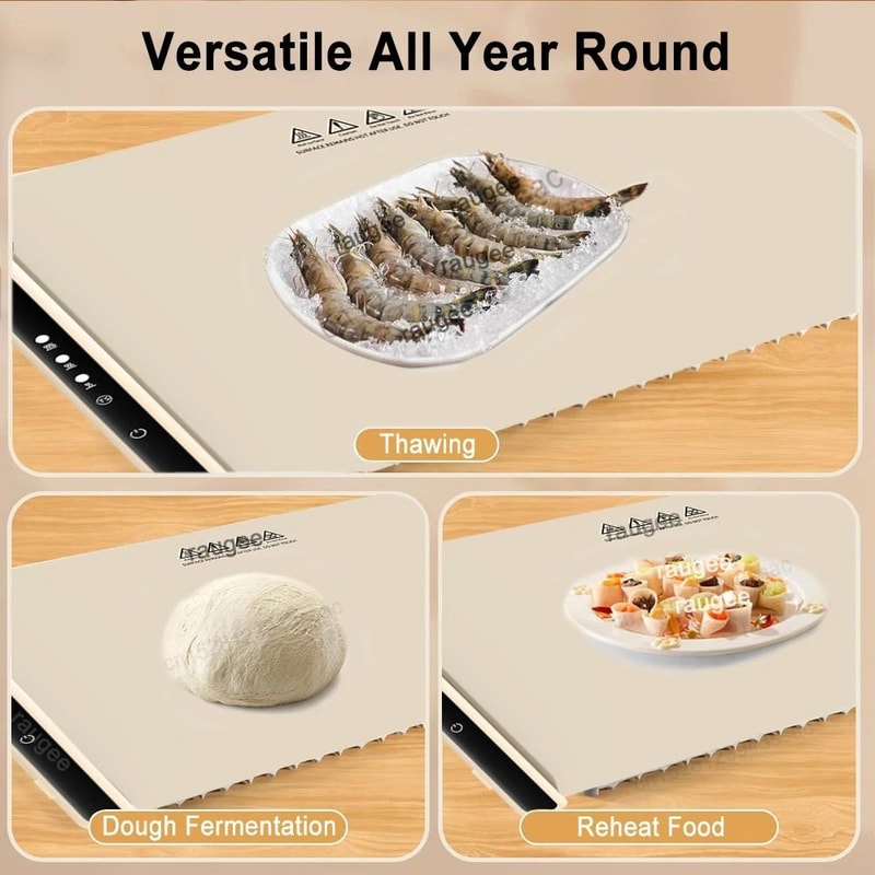 Foldable Electric Warming Tray Smart Food Warmer Mat With 3 Temperature Settings 4