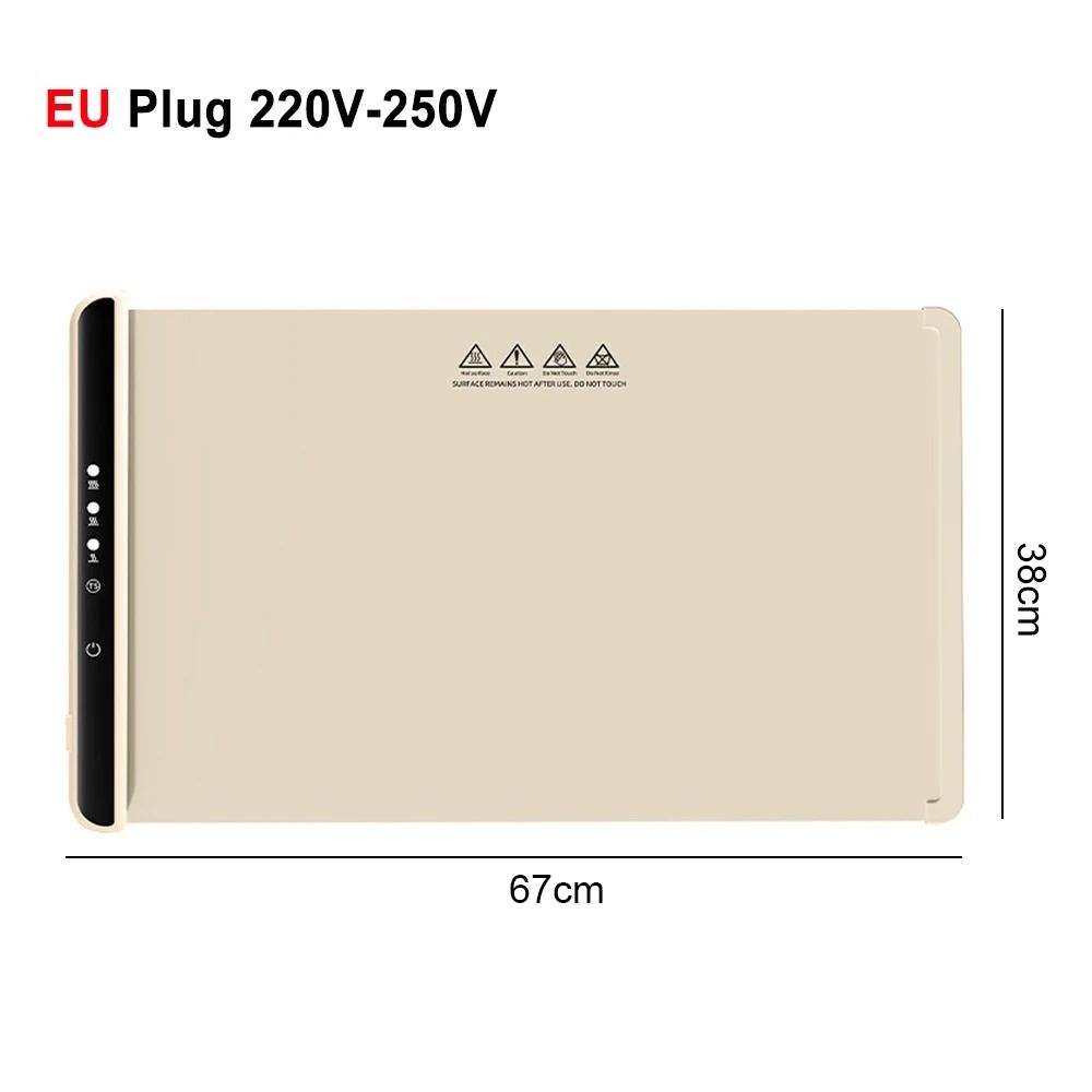 Foldable Electric Warming Tray Smart Food Warmer Mat With 3 Temperature Settings 2