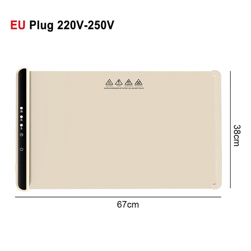 Foldable Electric Warming Tray Smart Food Warmer Mat With 3 Temperature Settings 2